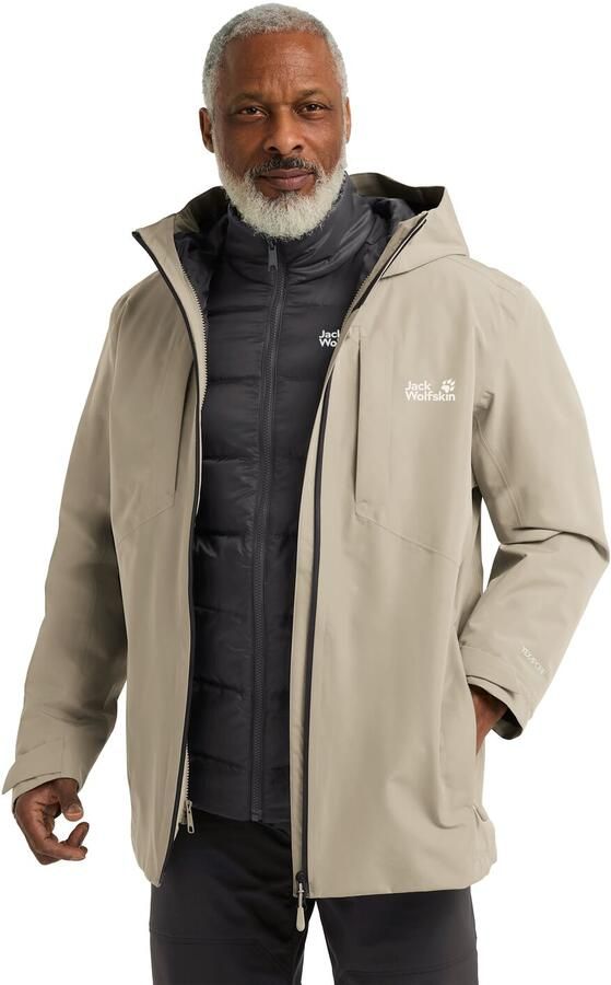 Jack Wolfskin Icecape 3in1 Down Jacket Men RDS Waterdicht 3-in-1 jack Heren XXXL linen - Foto 16
