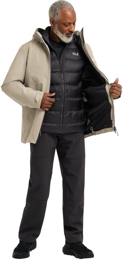 Jack Wolfskin Icecape 3in1 Down Jacket Men RDS Waterdicht 3-in-1 jack Heren XXXL linen - Foto 15