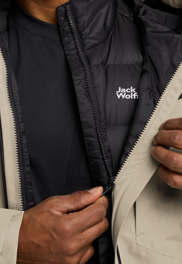 Jack Wolfskin Icecape 3in1 Down Jacket Men RDS Waterdicht 3-in-1 jack Heren XXXL linen - Foto 3