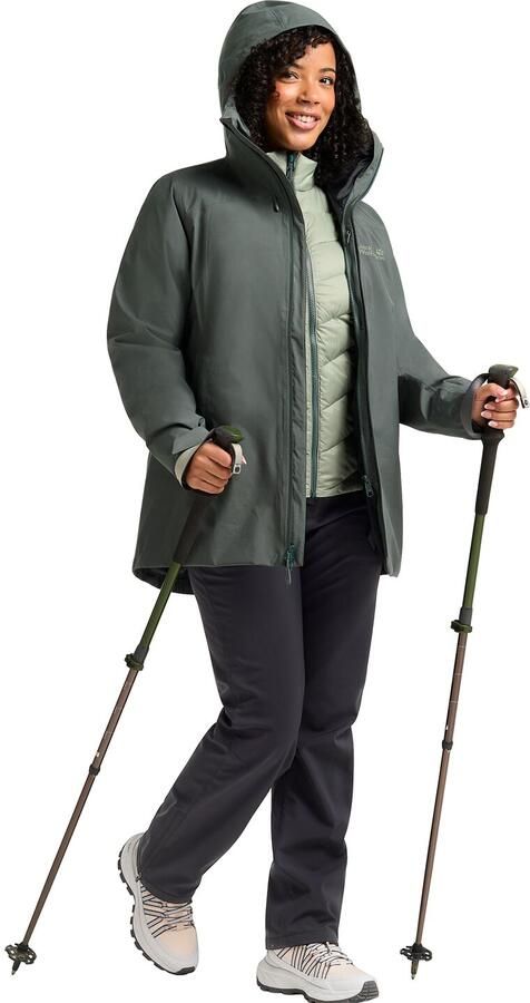 Jack Wolfskin Icecape 3in1 Down Jacket Women RDS Waterdicht 3-in-1 jack Dames XXL slate green slate green - Foto 13