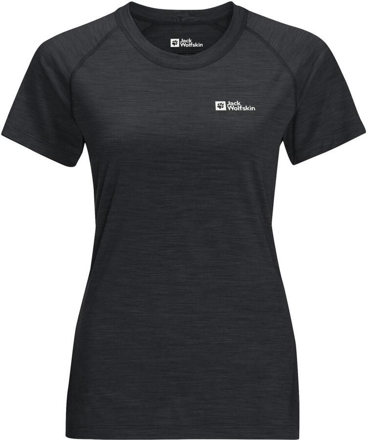 Jack Wolfskin Kammweg S|S Women Dames T-shirt van merinoswol XXL phantom