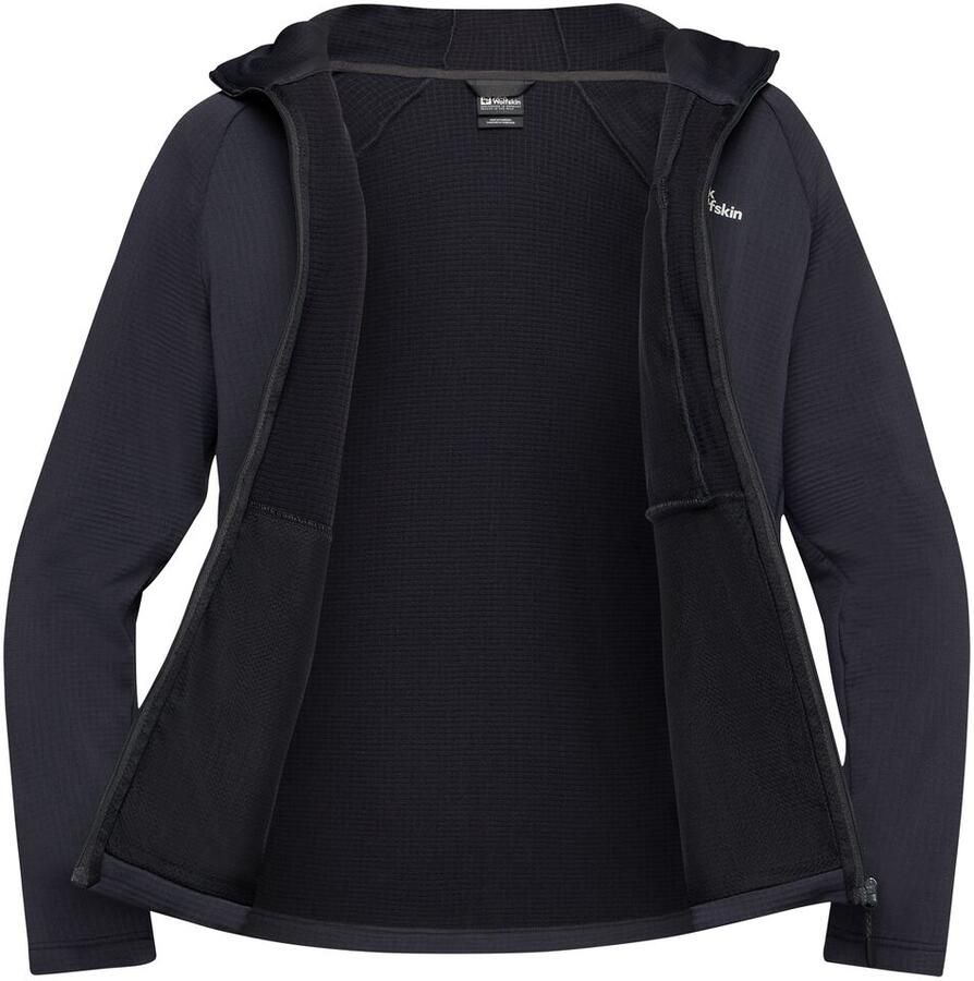 Jack Wolfskin Fleecejack KOLBENBERG HOODED FZ M Ademend licht overgangsjas