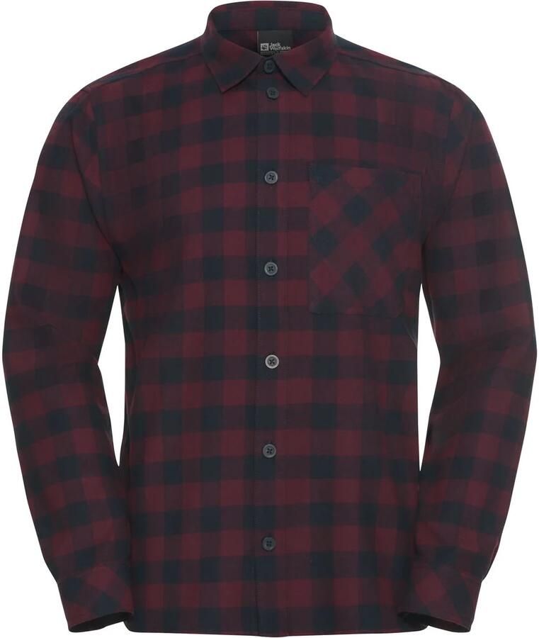 Jack Wolfskin Lite Flannel Shirt Men Flanellen overhemd Heren XXXL check amaranth CHECK amaranth
