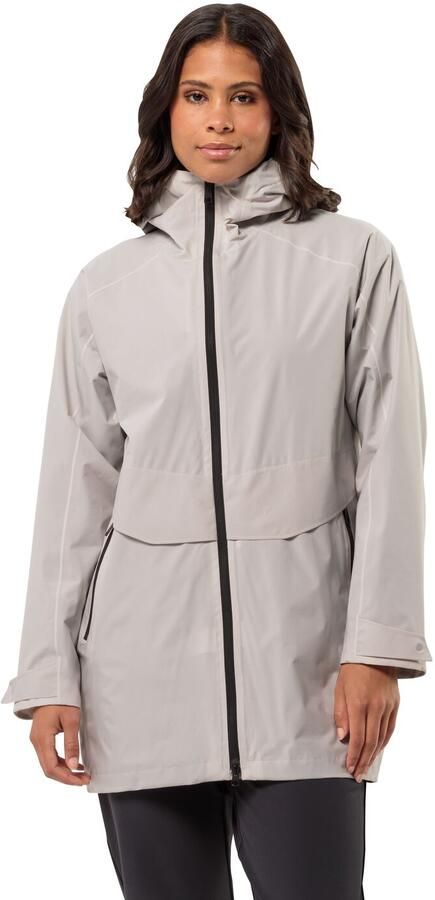 Jack Wolfskin Mainkai Long Jacket Women Regenjack Dames XXL sea shell Sea Shell - Foto 12