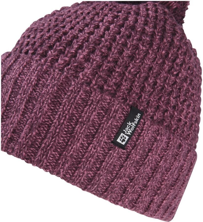 Jack Wolfskin Medley Knit Beanie Women Gevoerde muts met bobble M amaranth