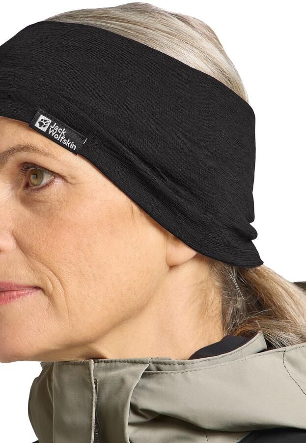 Jack Wolfskin Merino Headband Merinos hoofdband One Size black - Foto 4