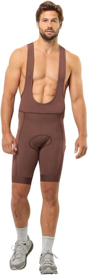Jack Wolfskin Morobbia BIB Shorts Men Fietsshort met bretels Heren XXL dark rust Dark Rust - Foto 8