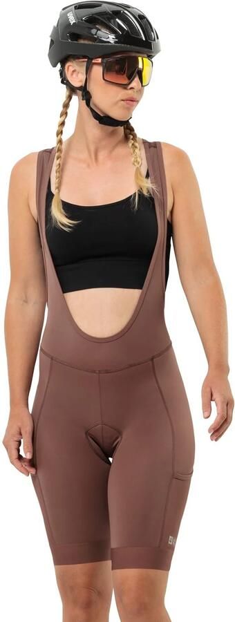 Jack Wolfskin Morobbia BIB Shorts Women Fietsshort met bretels Dames XXL dark rust Dark Rust - Foto 8