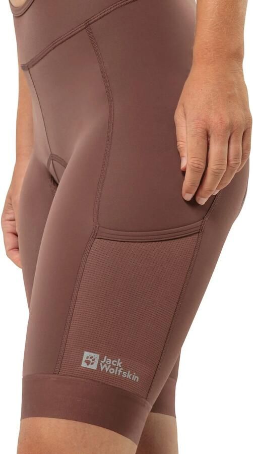 Jack Wolfskin Morobbia BIB Shorts Women Fietsshort met bretels Dames XXL dark rust Dark Rust - Foto 5