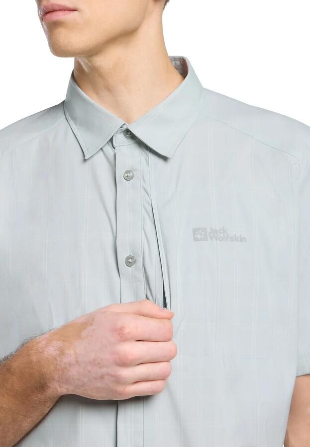 Jack Wolfskin Norbo S|S Shirt Men Overhemd met korte mouwen en zonnebescherming Heren XXXL cool grey check Cool Grey Check - Foto 4