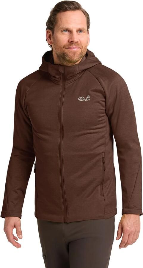 Jack Wolfskin Peak District Hooded FZ Men Fleece jack met capuchon Heren M hot choc hot choc - Foto 7