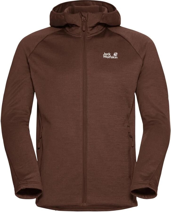 Jack Wolfskin Peak District Hooded FZ Men Fleece jack met capuchon Heren M hot choc hot choc
