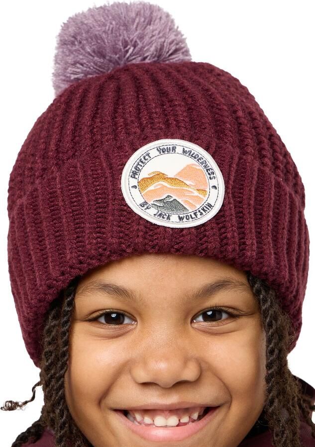 Jack Wolfskin Pompom Badge Beanie Kids Wintermuts Kinderen M enberry - Foto 2