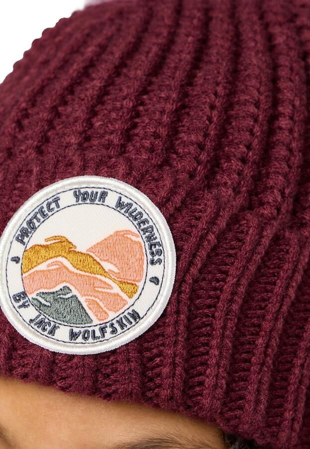 Jack Wolfskin Pompom Badge Beanie Kids Wintermuts Kinderen M enberry