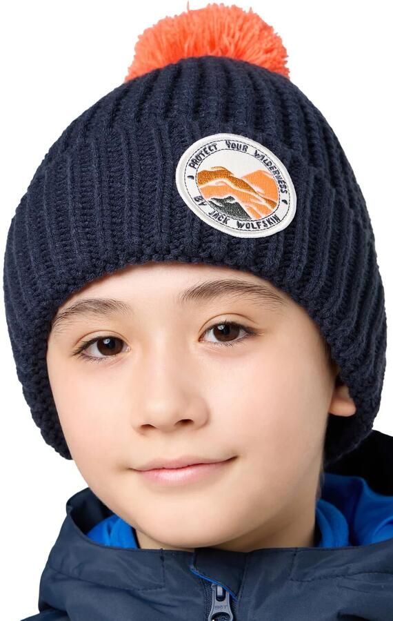 Jack Wolfskin Pompom Badge Beanie Kids Wintermuts Kinderen S blue night blue - Foto 2