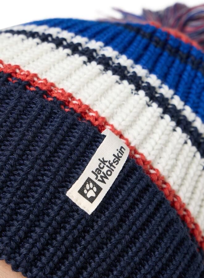 Jack Wolfskin Pompom Beanie Kids Tricotmuts Kinderen One Size blue night blue