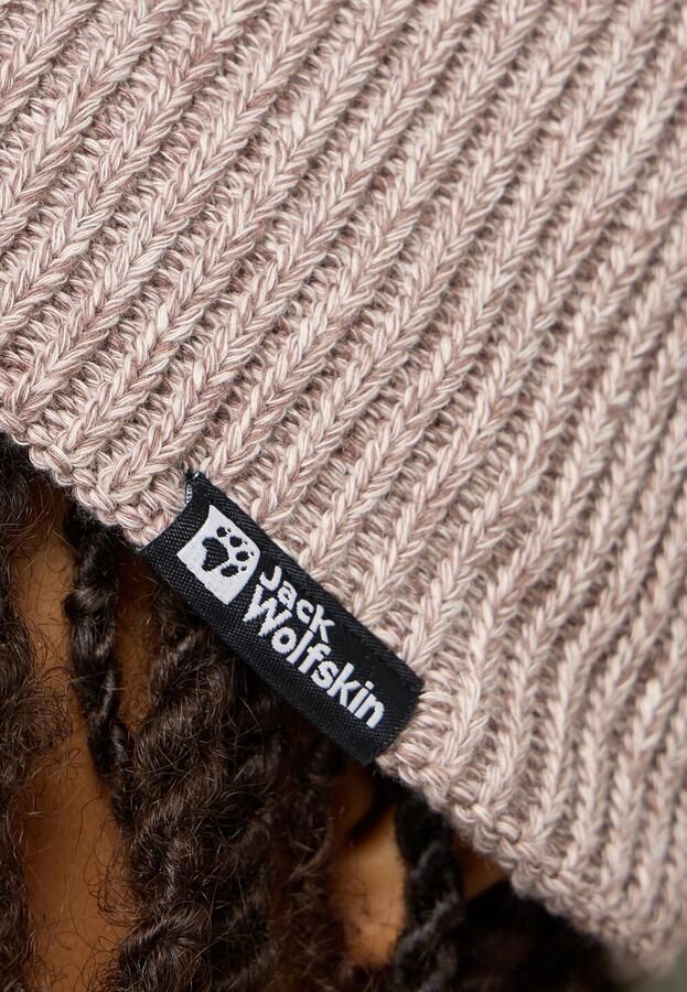 Jack Wolfskin Pompom Beanie Kids Tricotmuts Kinderen One Size enberry