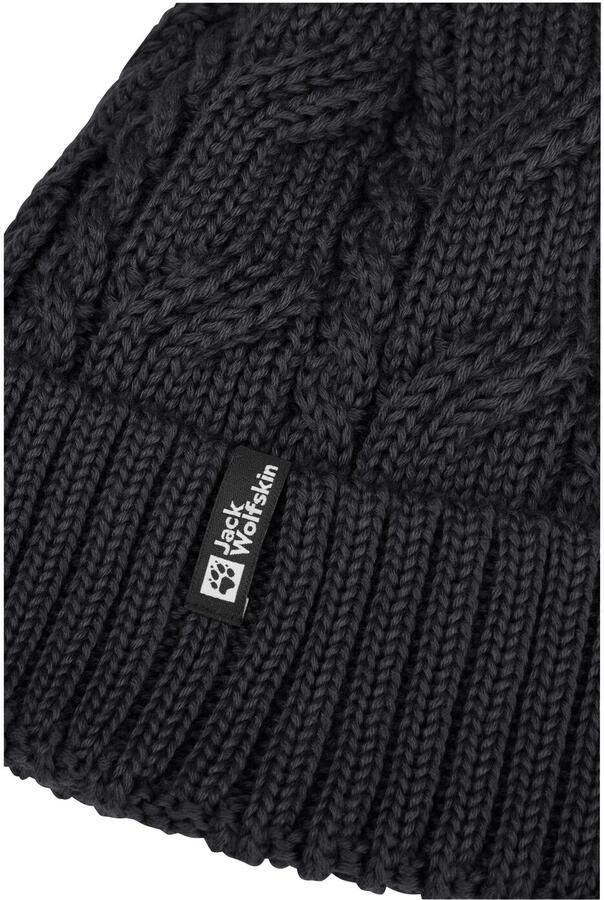 Jack Wolfskin Pompom Beanie Winddichte gebreide muts One Size black - Foto 4