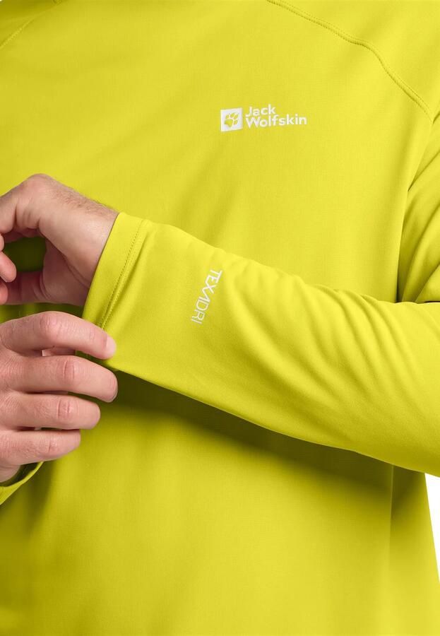 Jack Wolfskin Prelight Swift Hoody Men Functioneel shirt met lange mouwen met capuchon en zonnebescherming Heren XXL chartreuse - Foto 2