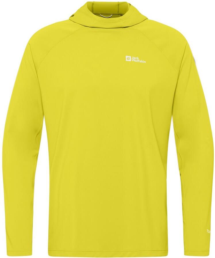 Jack Wolfskin Prelight Swift Hoody Men Functioneel shirt met lange mouwen met capuchon en zonnebescherming Heren XXL chartreuse