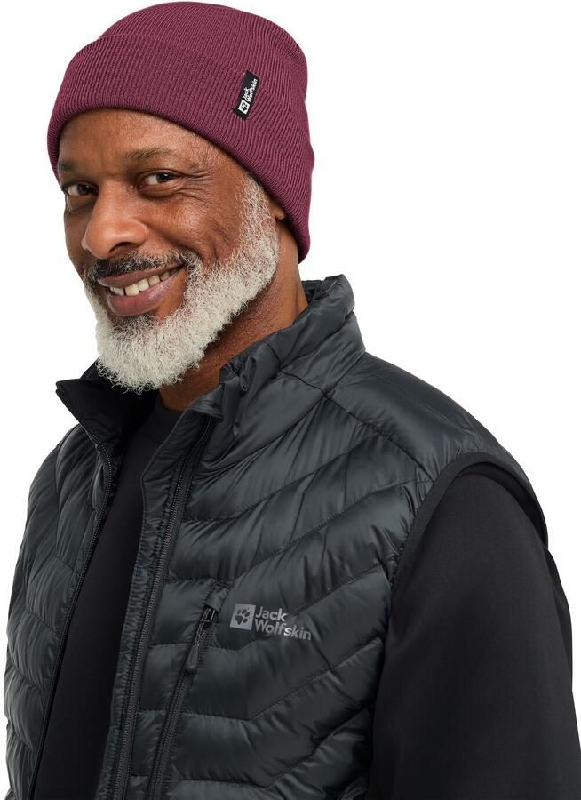 Jack Wolfskin Rib Beanie Tricotmuts One Size raisin - Foto 4