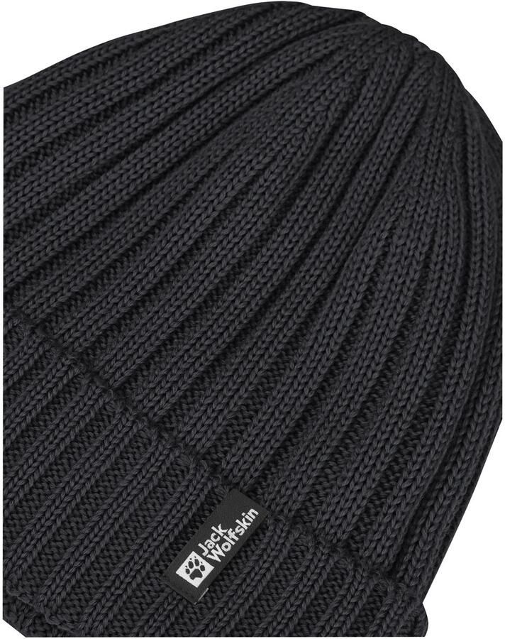 Jack Wolfskin Rib Knit Beanie Winddichte gebreide muts One Size black - Foto 2