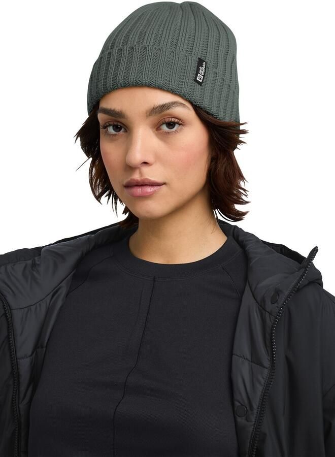 Jack Wolfskin Rib Knit Beanie Winddichte gebreide muts One Size slate green slate green - Foto 4