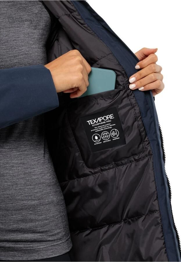 Jack Wolfskin Salier Coat Waterdichte winterjas Dames XXL blue night blue - Foto 2