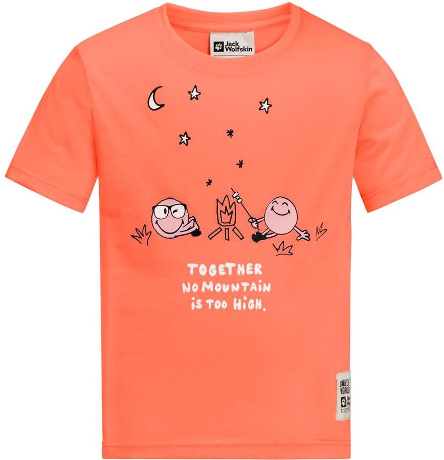 Jack Wolfskin Smileyworld Camp T-Shirt Kids Functioneel shirt Kinderen 104 digital orange Digital Orange