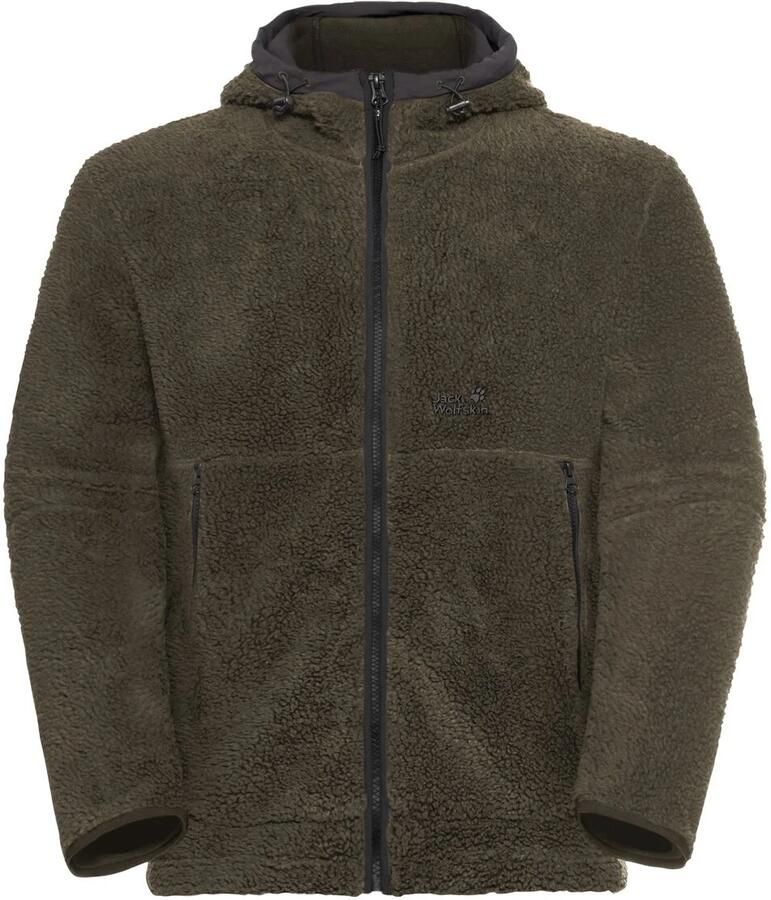 Jack Wolfskin Stone Lite Hooded Jacket Men Sherpa fleece trui heren XXXL obsidian moss obsidian moss