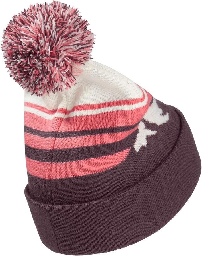 Jack Wolfskin Stripy Pompom Beanie Kids Winter muts kinderen M amaranth - Foto 5