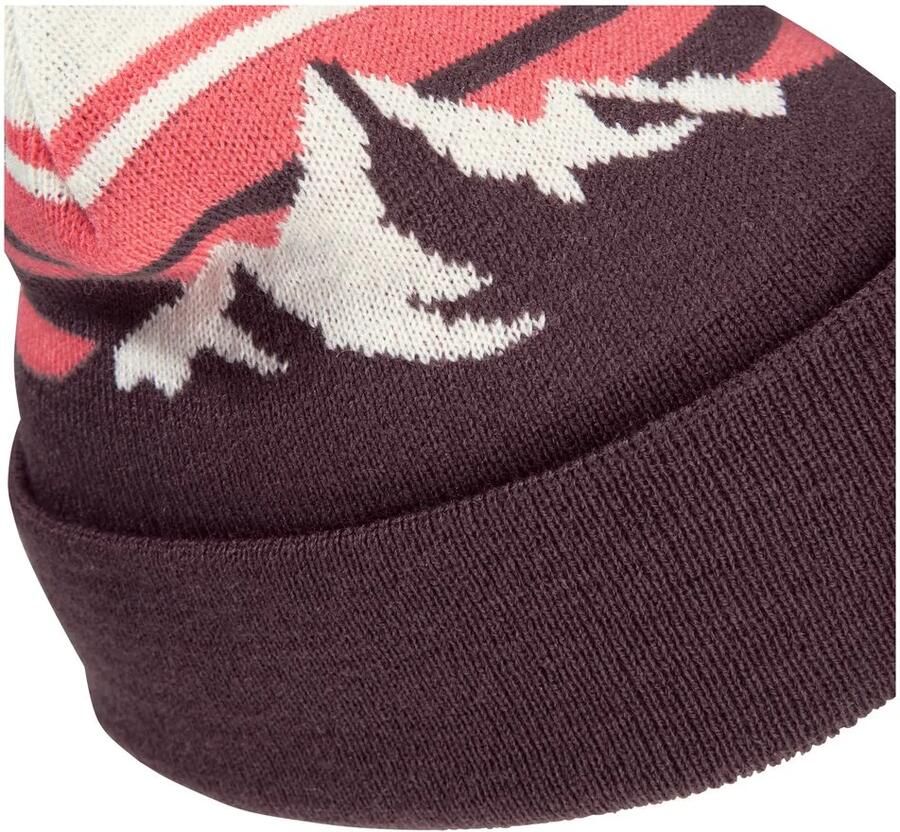 Jack Wolfskin Stripy Pompom Beanie Kids Winter muts kinderen M amaranth - Foto 2