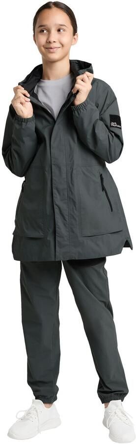 Jack Wolfskin Teen Parka Youth Waterdichte jas tieners 128 slate green slate green - Foto 4
