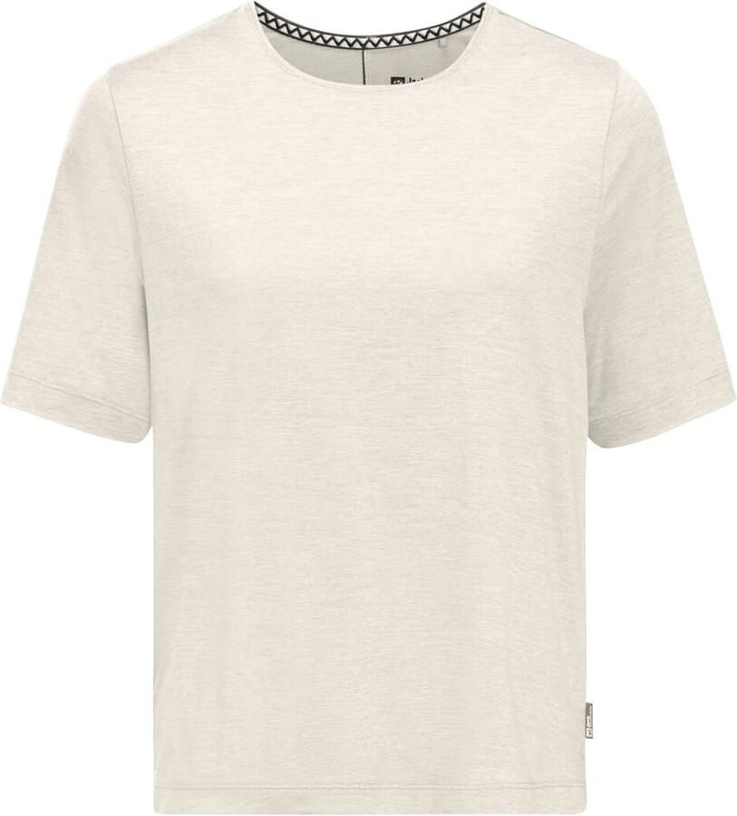 Jack Wolfskin Travel T-Shirt Women Functioneel shirt met zonnebescherming Dames XL cotton white heather cotton white heather