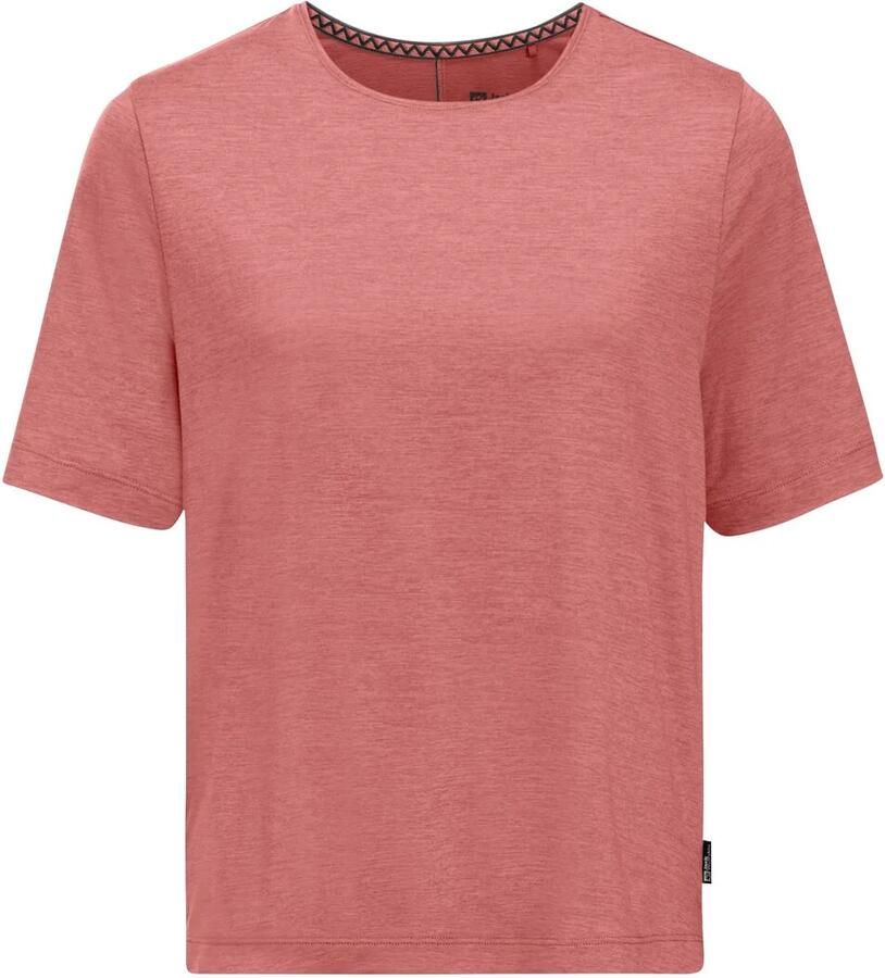 Jack Wolfskin Travel T-Shirt Women Functioneel shirt met zonnebescherming Dames XXL mineral red heather mineral red heather