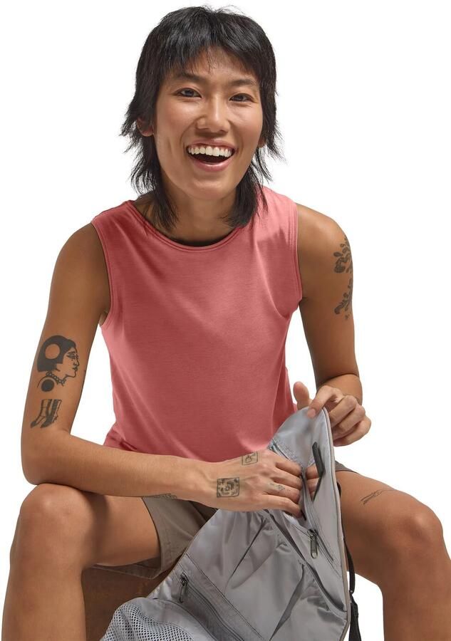 Jack Wolfskin Travel Top Women Functioneel topje Dames XXL mineral red heather mineral red heather