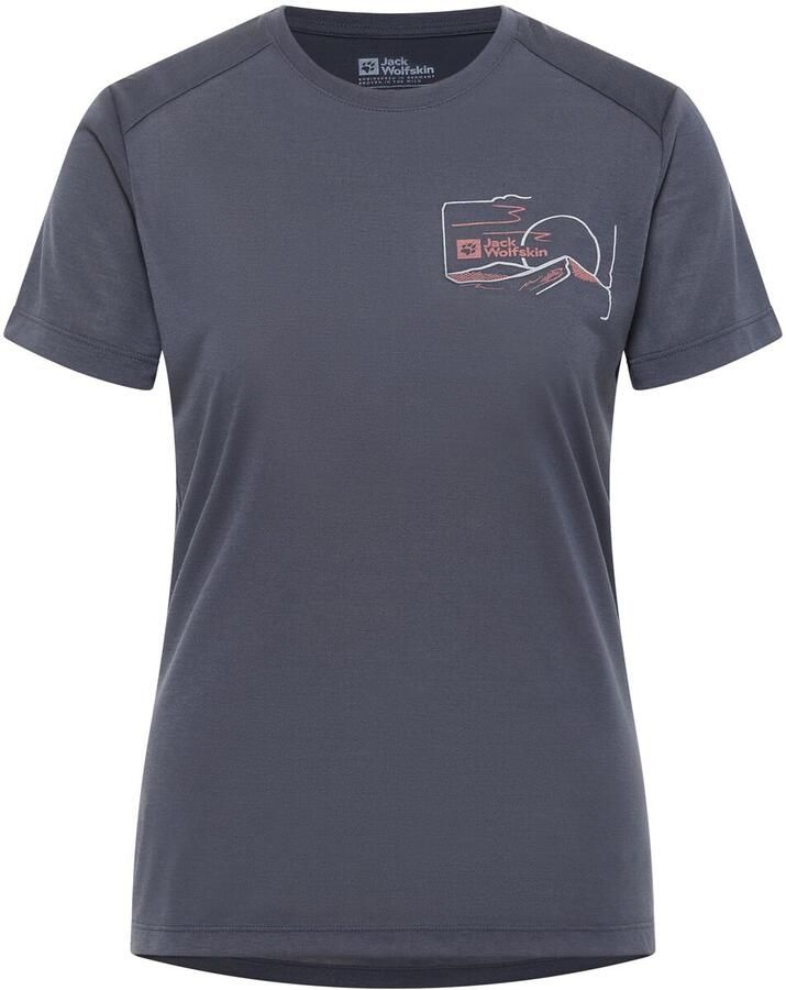 Jack Wolfskin Vonnan Graphic T-Shirt Women Functioneel shirt Dames 2XL graphite