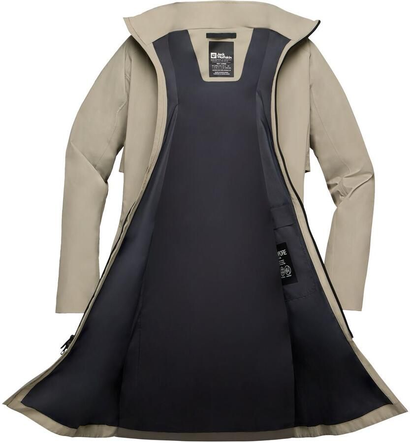 Jack Wolfskin Wellsee Coat Women Trenchcoat dames 2XL stone