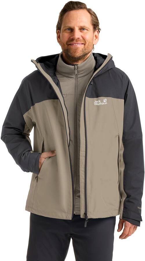 Jack Wolfskin Wild Places 3in1 Jacket Men Waterdicht 3-in-1 jack Heren XXXL linen - Foto 10