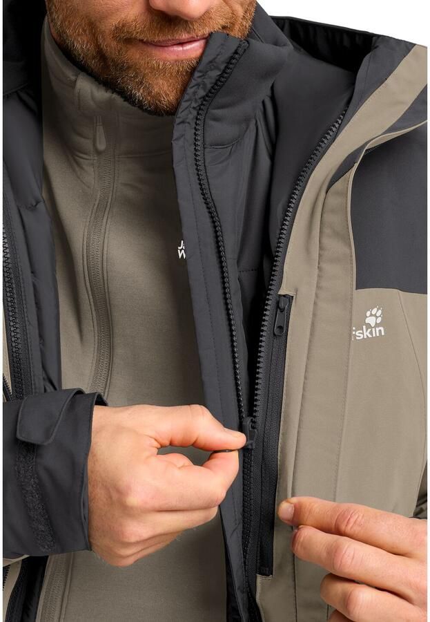 Jack Wolfskin Wild Places 3in1 Jacket Men Waterdicht 3-in-1 jack Heren XXXL linen - Foto 9