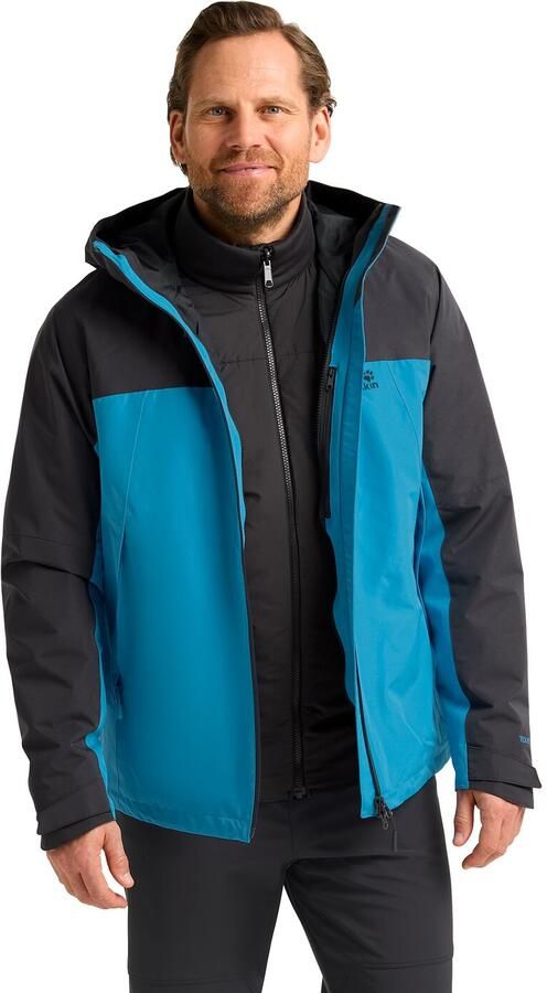 Jack Wolfskin Wild Places 3in1 Jacket Men Waterdicht 3-in-1 jack Heren XXXL aurora blue aurora blue - Foto 4