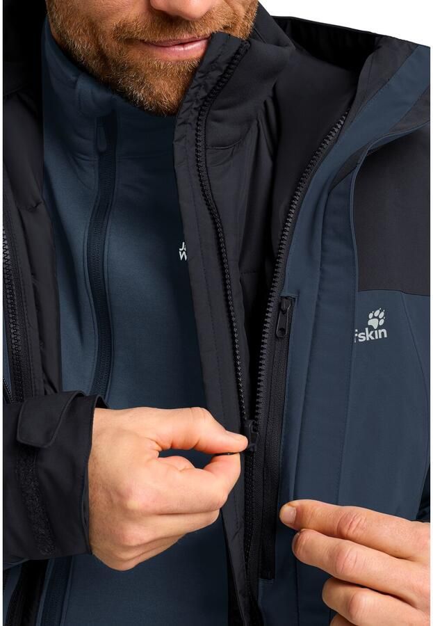 Jack Wolfskin Wild Places 3in1 Jacket Men Waterdicht 3-in-1 jack Heren XXXL midnight sky midnight sky - Foto 4