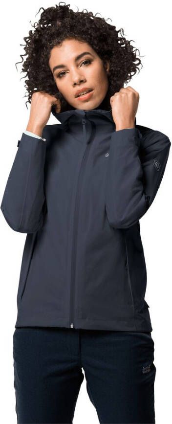 Jack Wolfskin JWP Shell Women Regenjack dames XS blue night blue