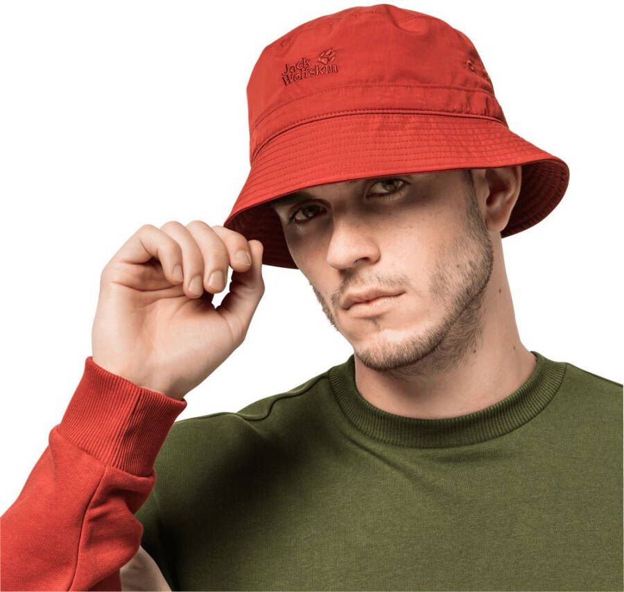 Jack Wolfskin Lightsome Bucket Hat Duurzame zonnehoed one size rood mexican pepper