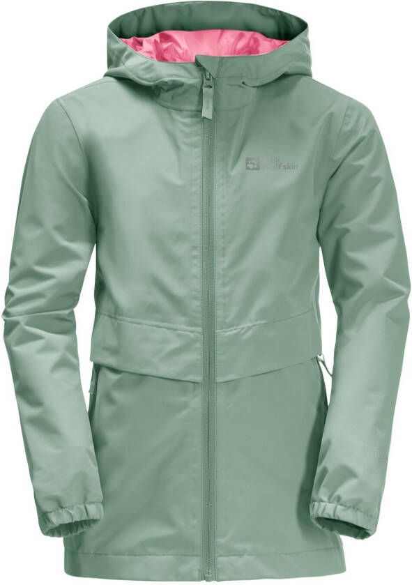 Jack Wolfskin Malima Jacket Girls Regenjack Kinderen 128 granite green granite green
