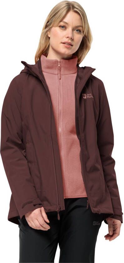 Jack Wolfskin Moonrise 3in1 Jacket Women 3in1 jack Dames L dark maroon dark maroon
