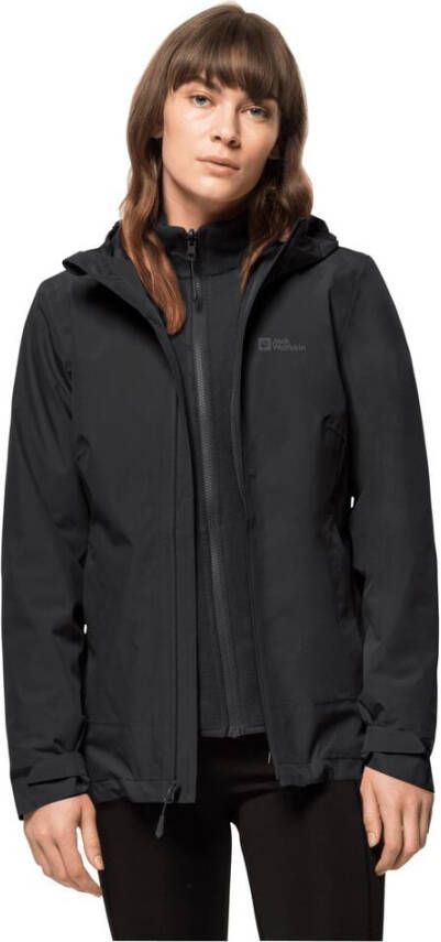 Jack Wolfskin Moonrise 3in1 Jacket Women 3in1 jack Dames XS zwart black