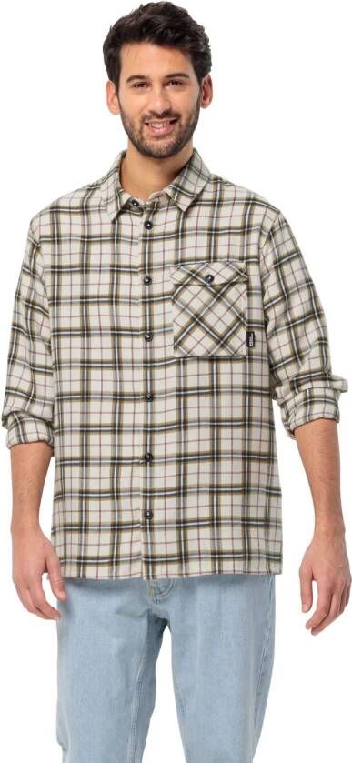 Jack Wolfskin Morgenluft Shirt Men Flanellen overhemd Heren XL cotton white 41 cotton white 41