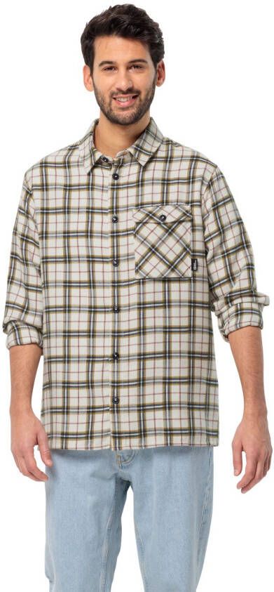 Jack Wolfskin Morgenluft Shirt Men Flanellen overhemd Heren XXL cotton white 41 cotton white 41