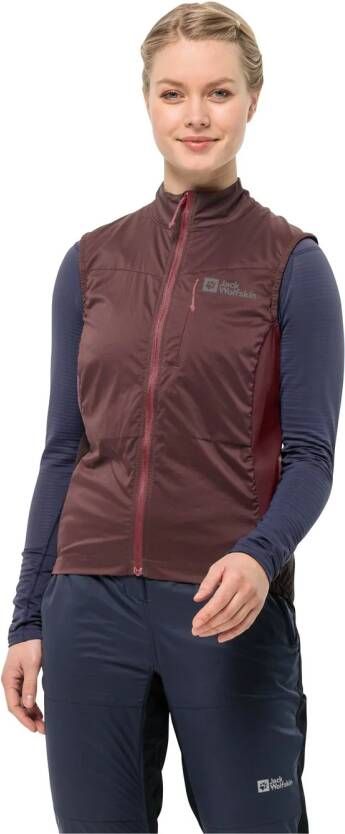 Jack Wolfskin Morobbia Alpha Vest Women Zeer goed ademende fietsbodywarmer Dames L dark maroon dark maroon